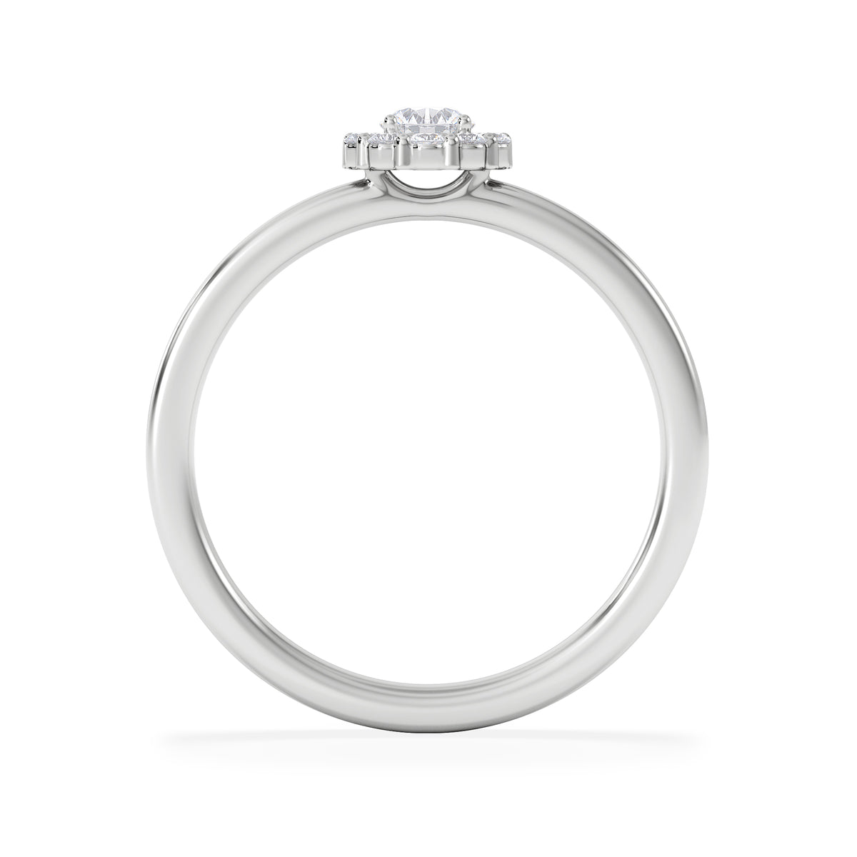 The Fleur Halo 0.30ct  H/SI Round Cut Lab Diamond Ring in Silver