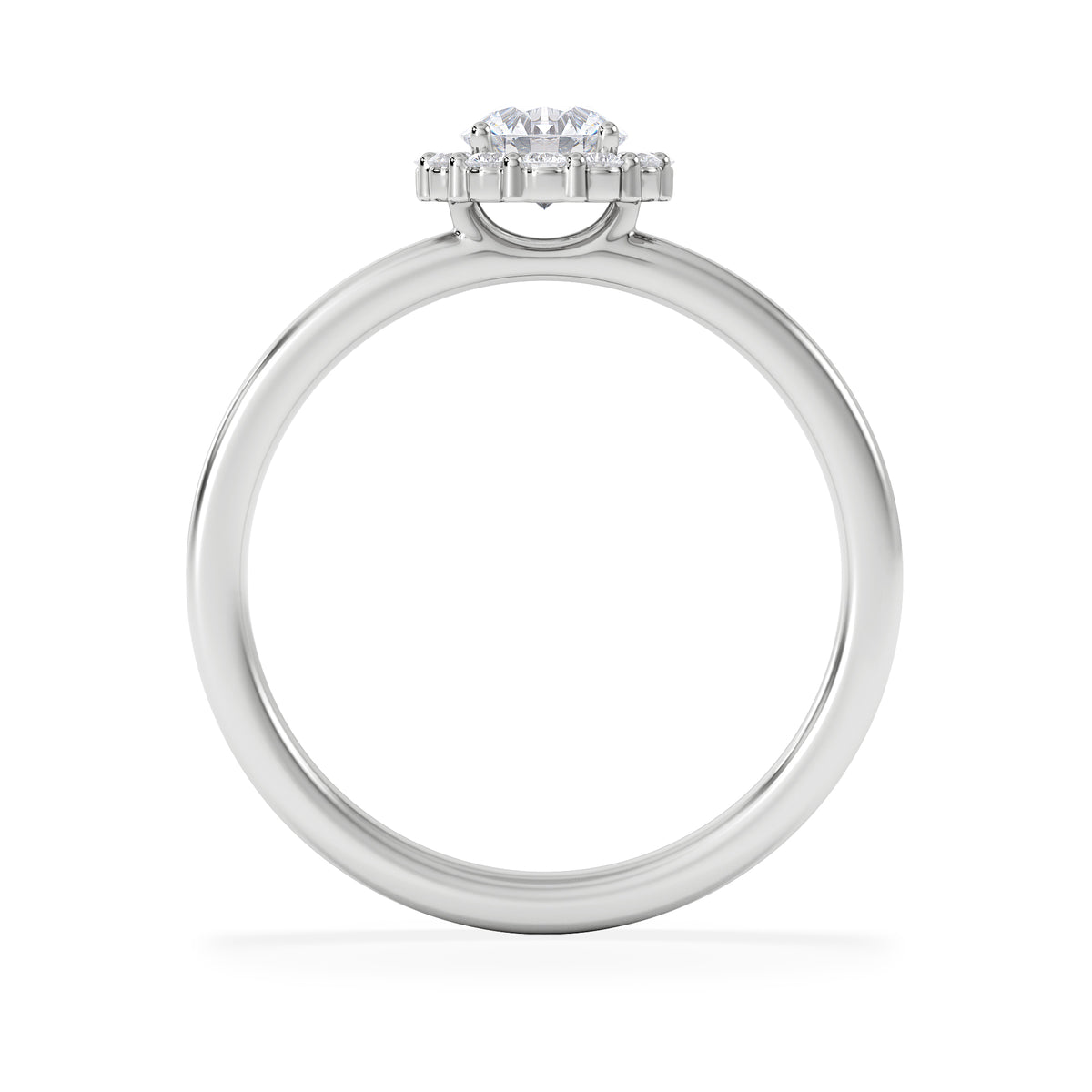 The Fleur Halo 0.50ct  H/SI Round Cut Lab Diamond Ring in 9K White Gold
