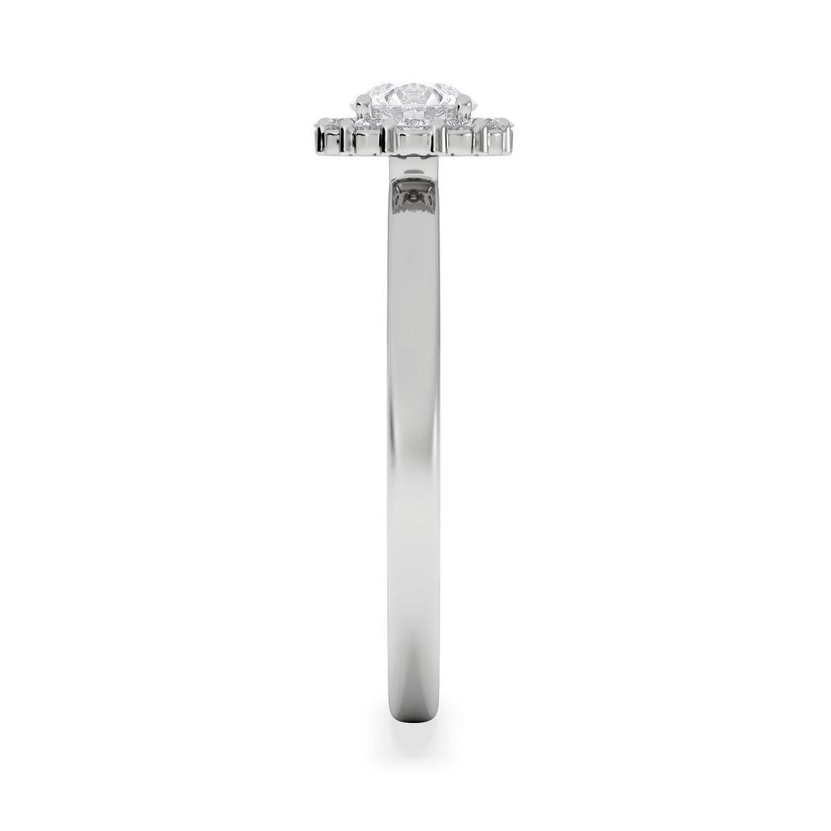 The Fleur Halo 0.50ct  H/SI Round Cut Lab Diamond Ring in 9K White Gold