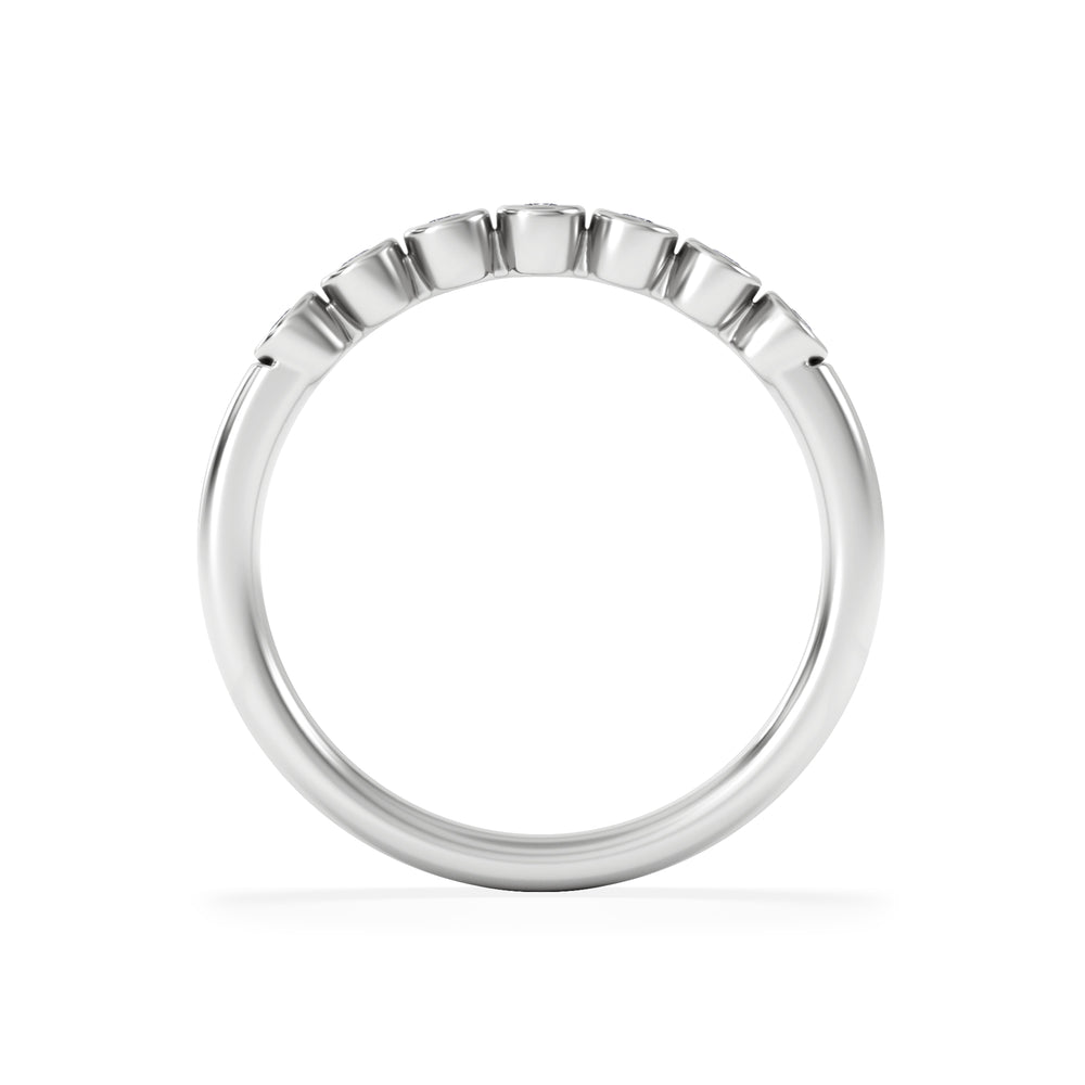 Orbit Half Band 0.15ct G/VS Round Cut Rubover Eternity Ring in Sterling Silver