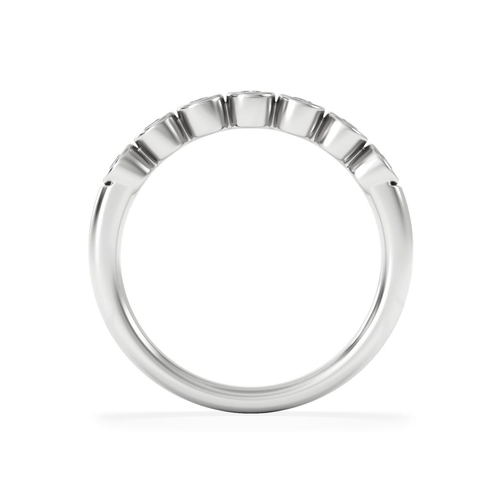 Orbit Half Band 0.30ct G/VS Round Cut Rubover Eternity Ring in Sterling Silver