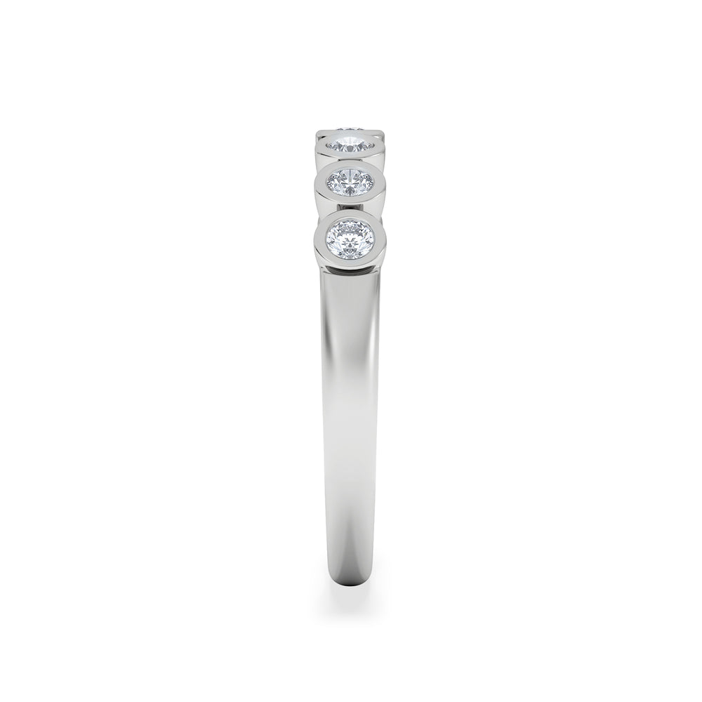 Orbit Half Band 0.30ct G/VS Round Cut Rubover Eternity Ring in  9K White Gold