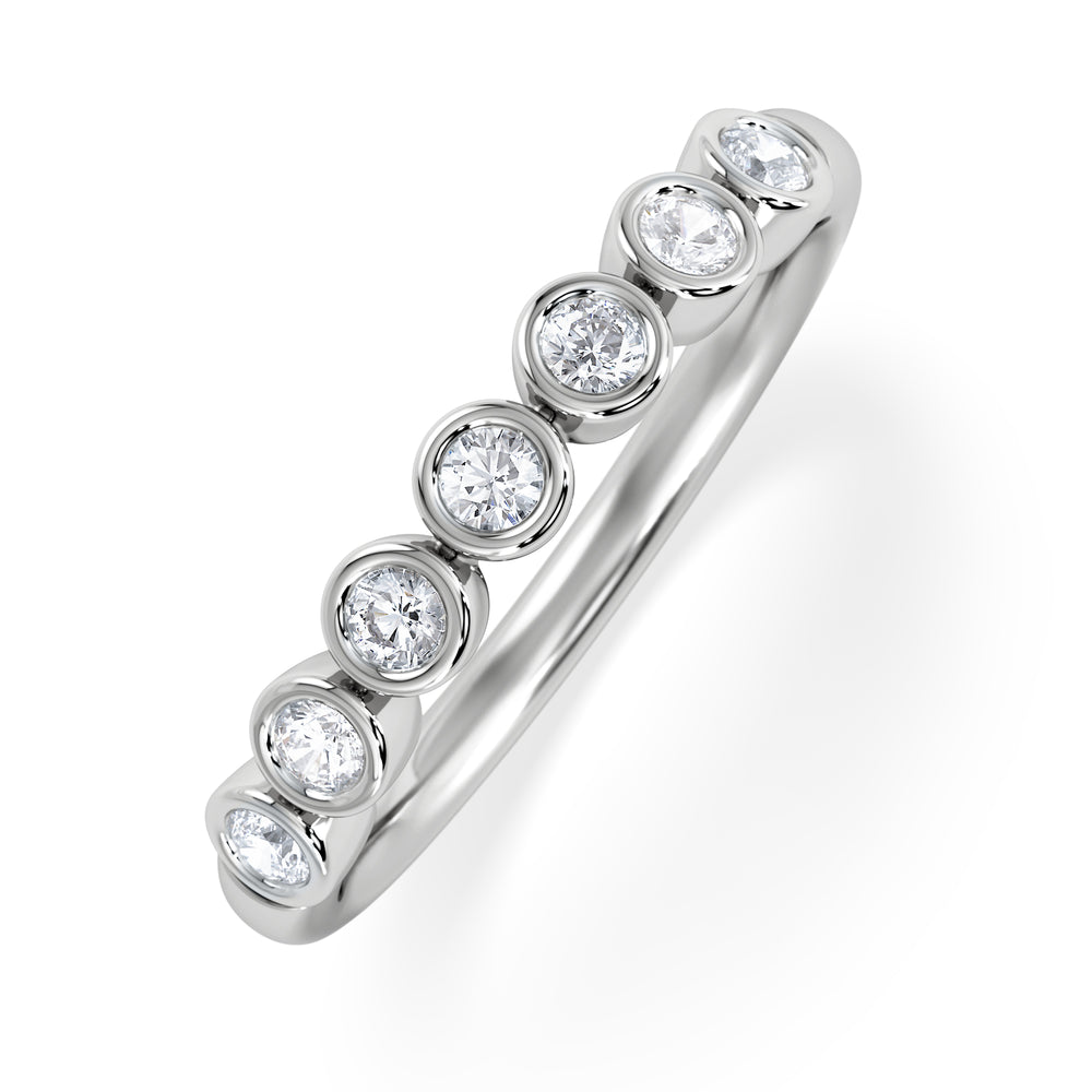Orbit Half Band 0.30ct G/VS Round Cut Rubover Eternity Ring in Sterling Silver