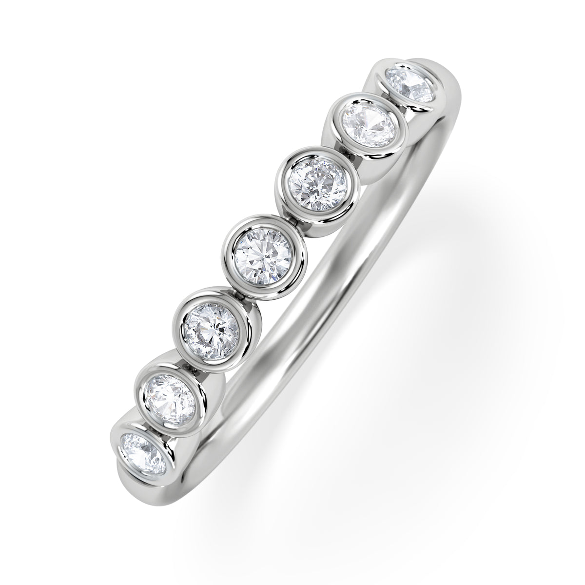 Orbit Half Band 0.30ct G/VS Round Cut Rubover Eternity Ring in  9K White Gold