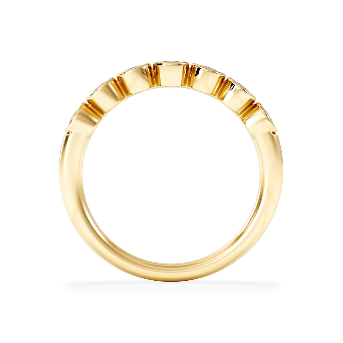 Orbit Half Band 0.50ct G/VS Round Cut Rubover Eternity Ring in 9K Yellow Gold