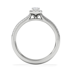 Lumia Emerald Cut Lab Diamond Halo Ring 0.33ct F/VS in 925 Silver