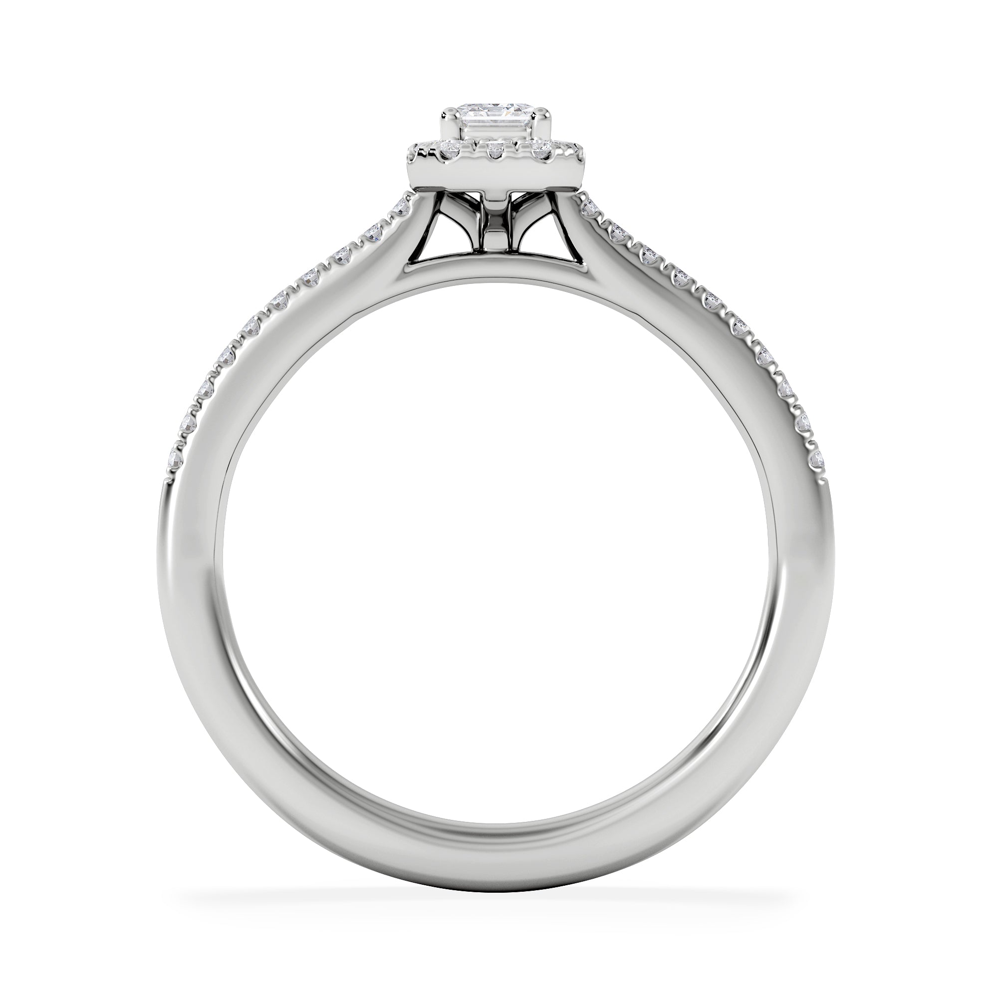 Lumia Emerald Cut Lab Diamond Halo Ring 0.33ct F/VS in 925 Silver