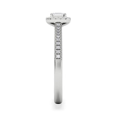 Lumia Emerald Cut Lab Diamond Halo Ring 0.33ct F/VS in 925 Silver