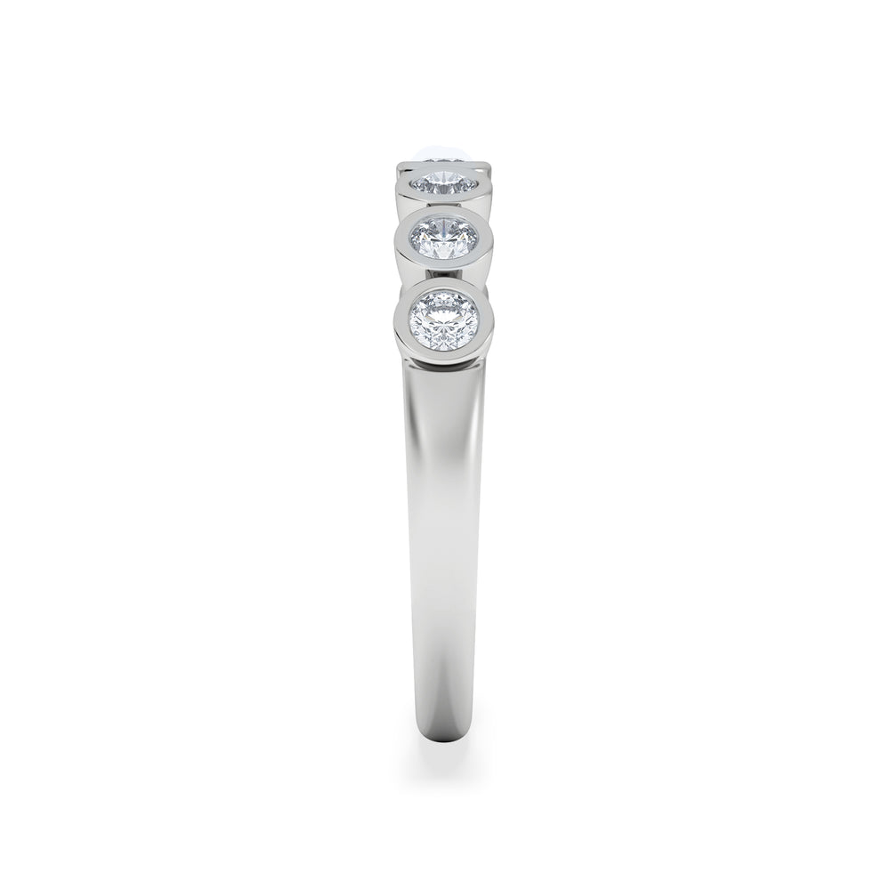 Orbit Half Band 0.50ct G/VS Round Cut Rubover Eternity Ring in 9K White Gold