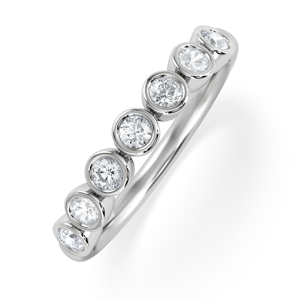 Orbit Half Band 0.50ct G/VS Round Cut Rubover Eternity Ring in 9K White Gold