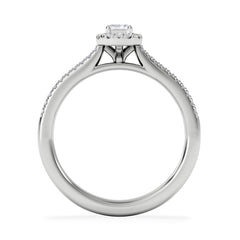 Lumia Emerald Cut Lab Diamond Halo Ring 0.50ct F/VS in 925 Silver