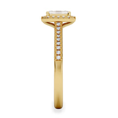 Lumia Emerald Cut Lab Diamond Halo Ring 0.70ct F/VS in 9K Gold