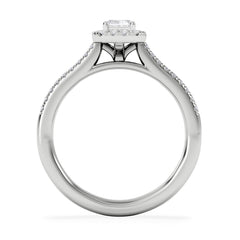 Lumia Emerald Cut Lab Diamond Halo Ring 0.70ct F/VS in 9K White Gold