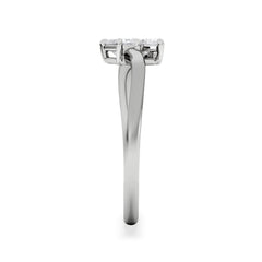 Toi et Moi Emerald and Pear Cut Lab Diamond Ring 0.30ct F/VS in 925 Silver