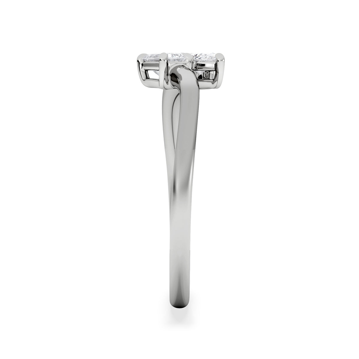 Toi et Moi Emerald and Pear Cut Lab Diamond Ring 30ct G/VS in 925 Silver