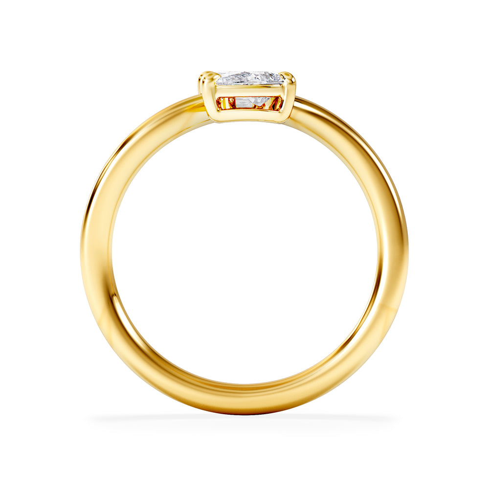 Toi et Moi Emerald and Pear Cut Lab Diamond Ring 0.50ct in G/VS 18K Gold Vermeil