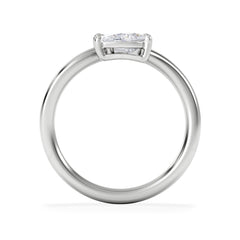 Toi et Moi Emerald and Pear Cut Lab Diamond Ring 1.00ct G/VS in 9K White Gold