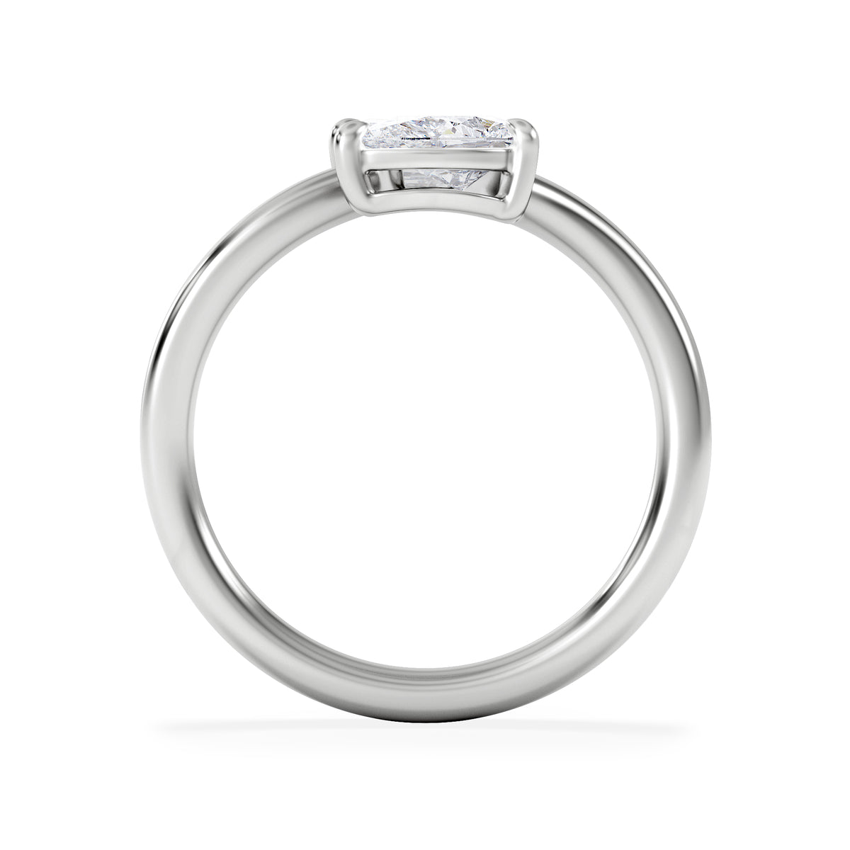 Toi et Moi Emerald and Pear Cut Lab Diamond Ring 1.00ct G/VS in 9K White Gold