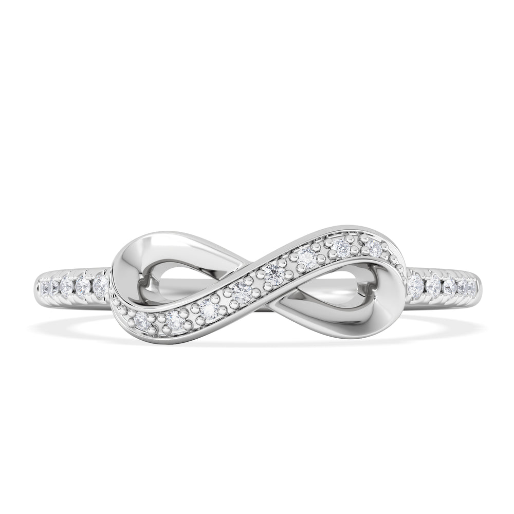 Infinity Love 0.13ct Lab Diamond Pavé Ring in Sterling Silver