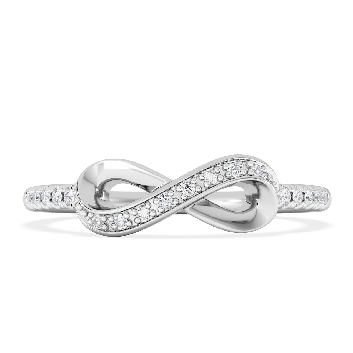 Infinity Love 0.13ct Lab Diamond Pavé Ring in Sterling Silver