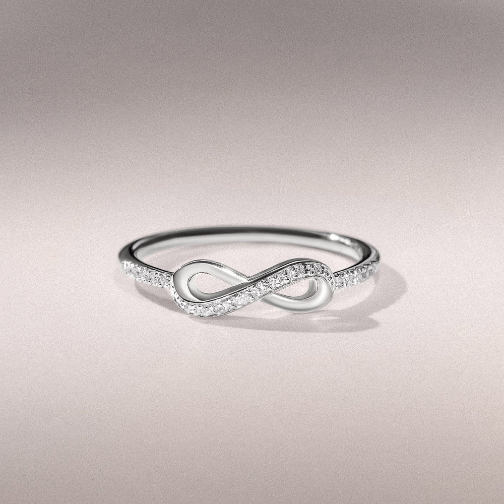 Infinity Love 0.13ct Lab Diamond Pavé Ring in Sterling Silver