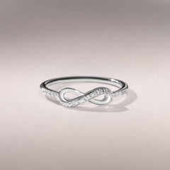 Infinity Love 0.13ct Lab Diamond Pavé Ring in Sterling Silver
