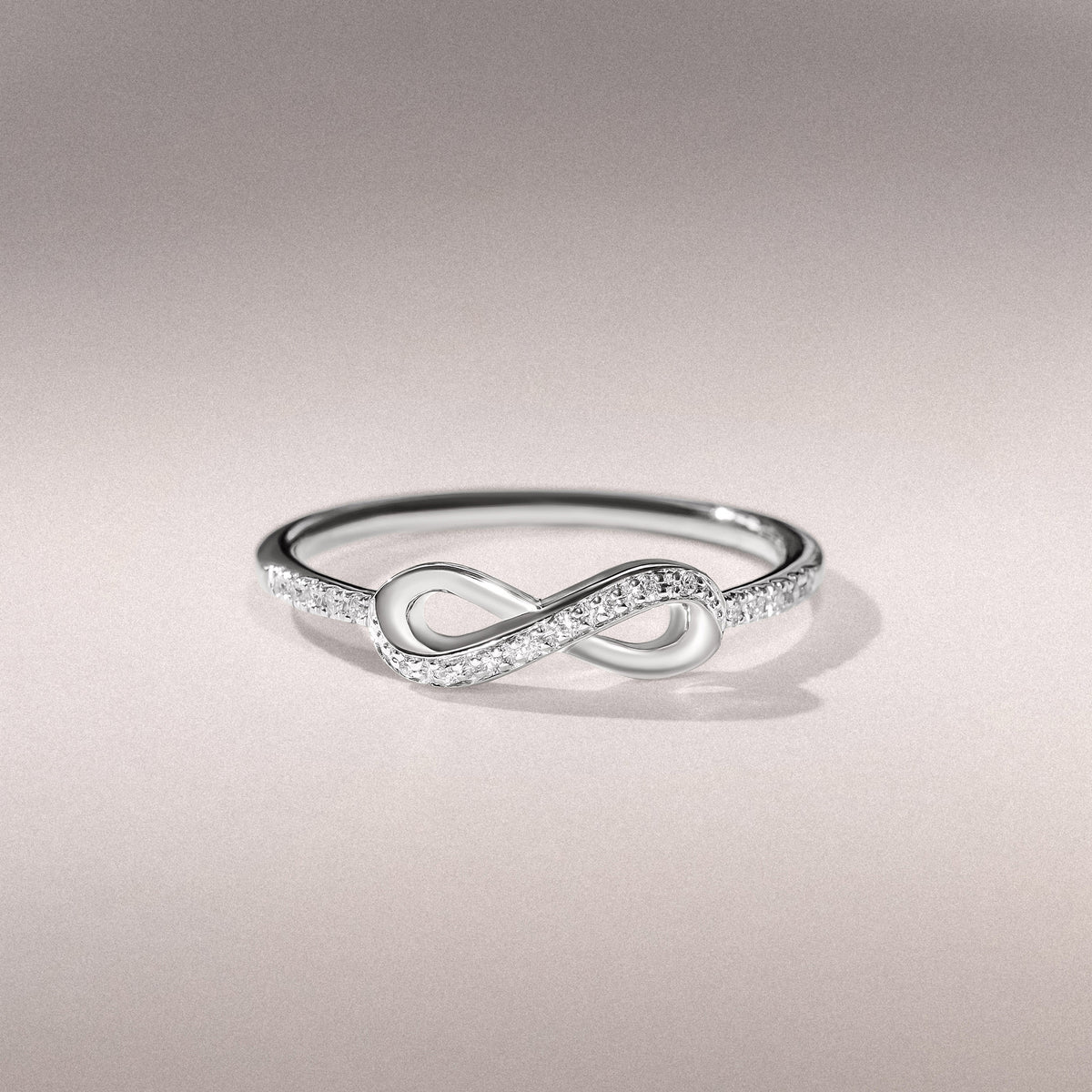 Infinity Love 0.13ct Lab Diamond Pavé Ring in Sterling Silver