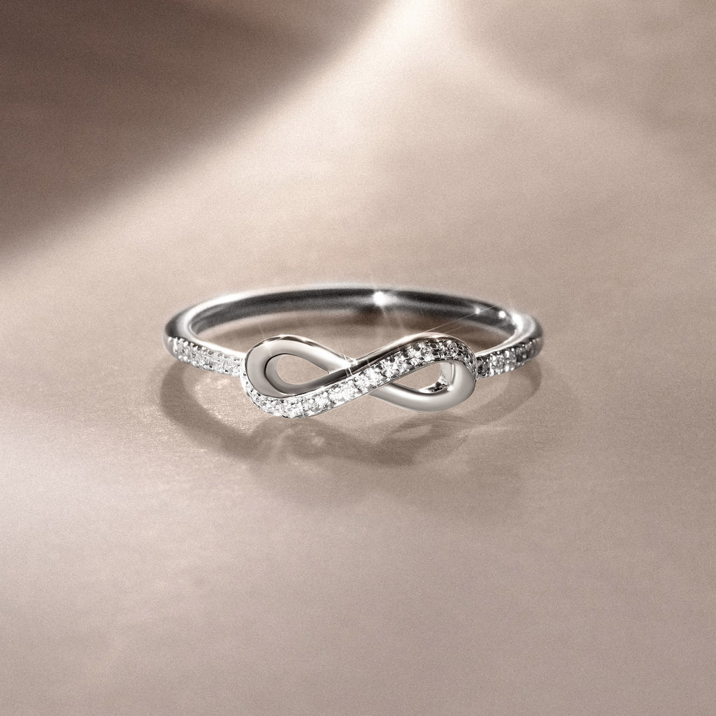 Infinity Love 0.13ct Lab Diamond Pavé Ring in Sterling Silver