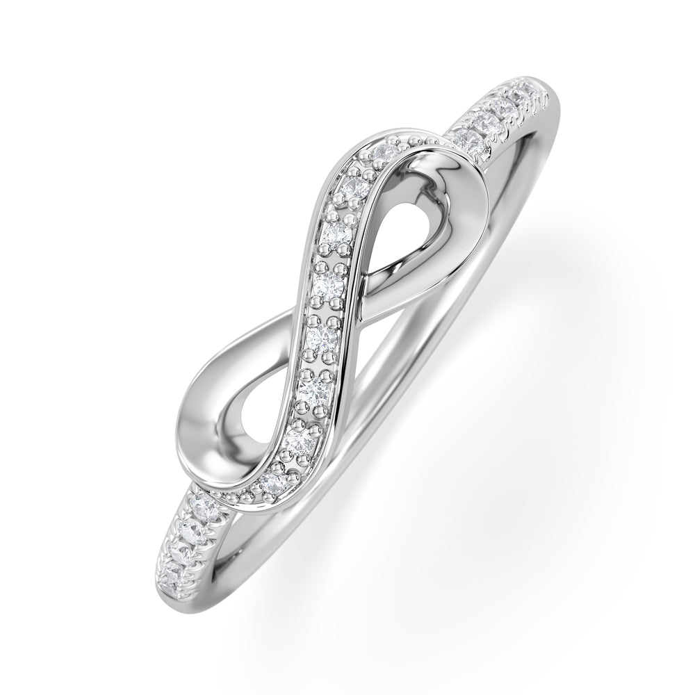 Infinity Love 0.13ct Lab Diamond Pavé Ring in Sterling Silver