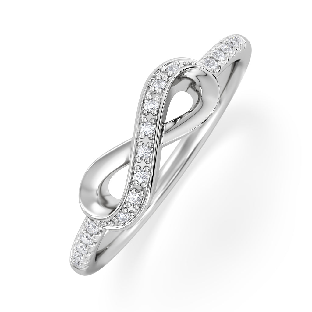 Infinity Love 0.13ct Lab Diamond Pavé Ring in Sterling Silver