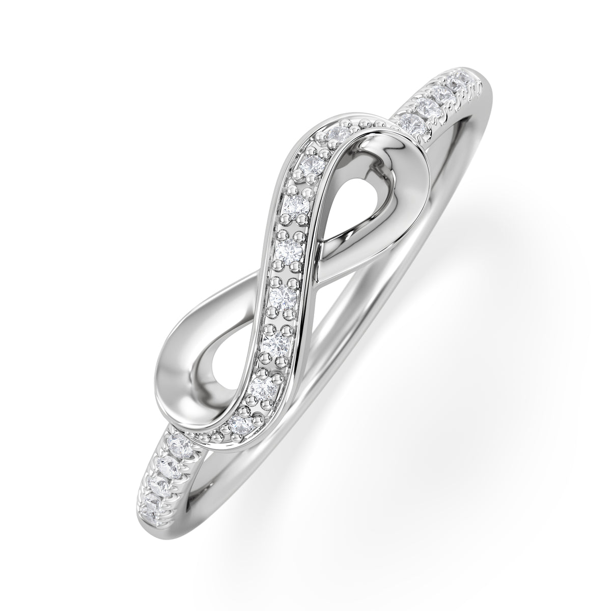 Infinity Love 0.13ct Lab Diamond Pavé Ring in Sterling Silver