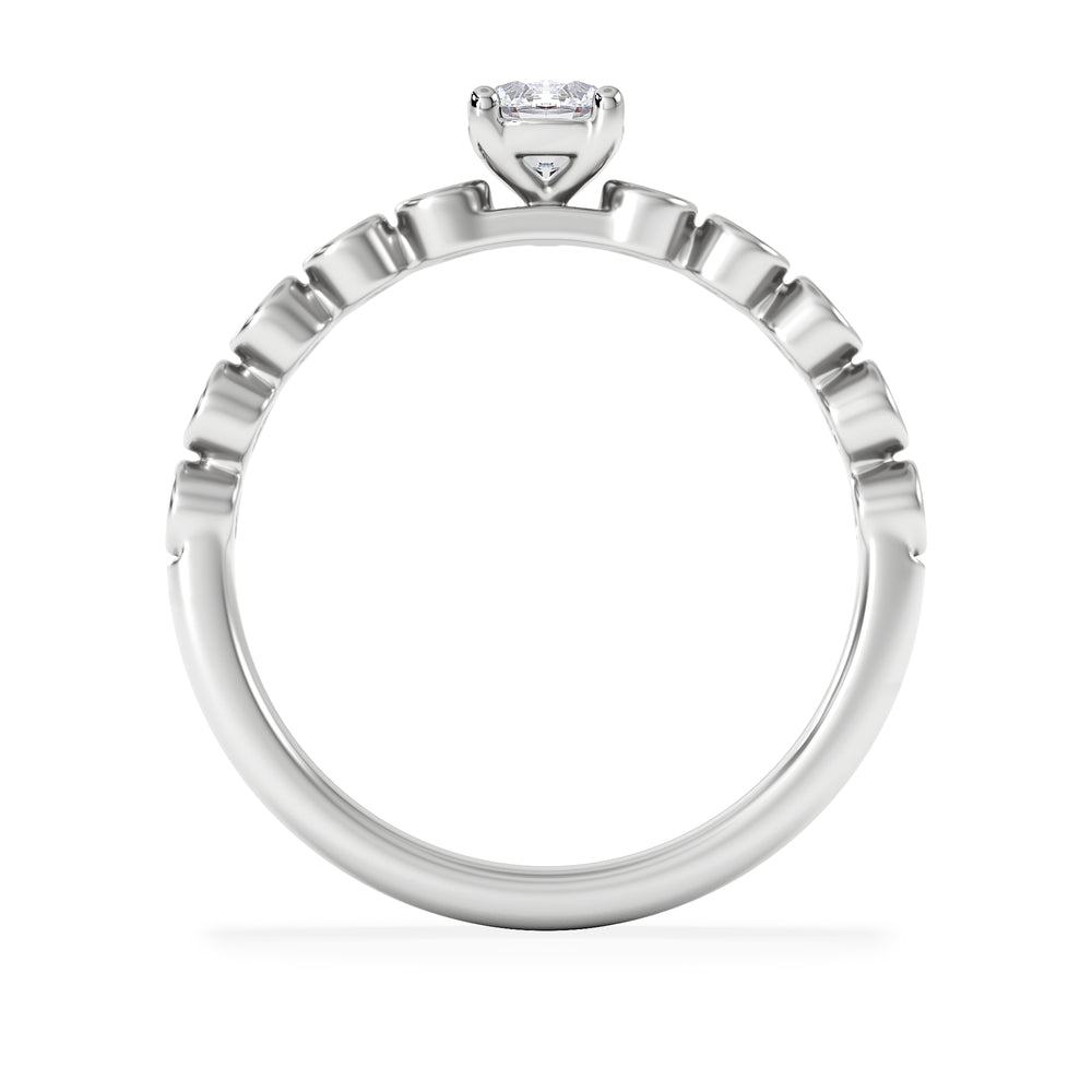 Entwine 0.30ct Round Cut Lab Diamond Solitaire Engagement Ring with Side Stones in Sterling Silver