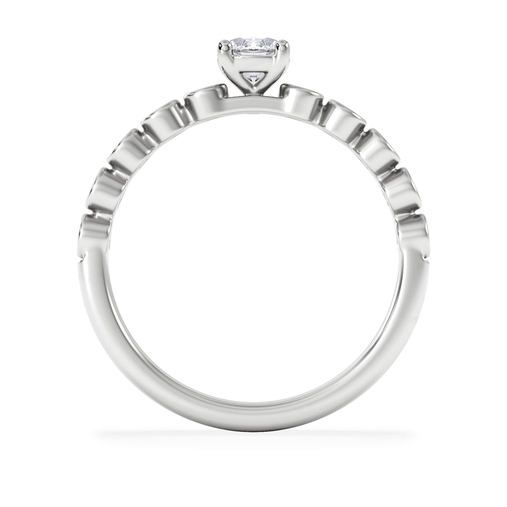 Entwine 0.30ct Round Cut Lab Diamond Solitaire Engagement Ring with Side Stones in Sterling Silver