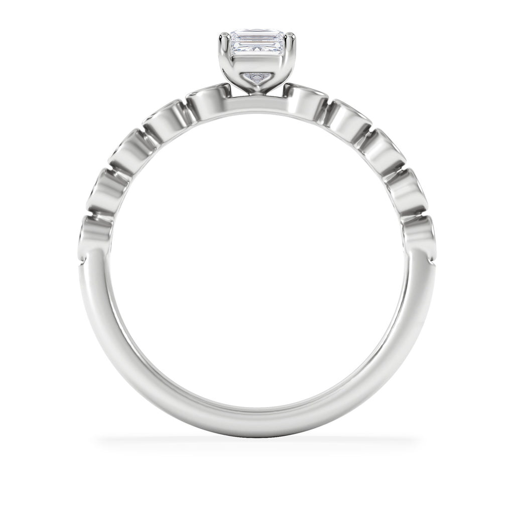 Entwine 0.30ct Princess Cut Lab Diamond Solitaire Engagement Ring with Side Stones in Sterling Silver