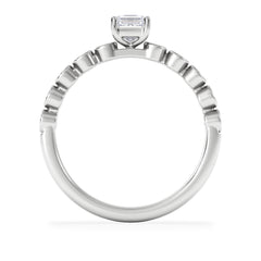Entwine 0.30ct Princess Cut Lab Diamond Solitaire Engagement Ring with Side Stones in Sterling Silver