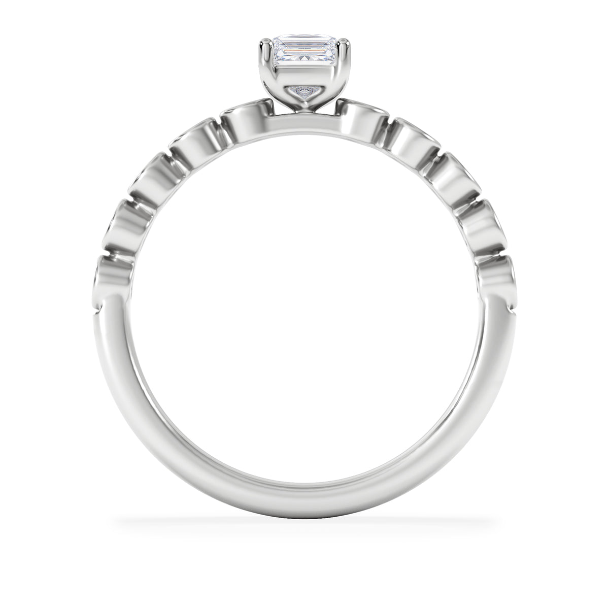 Entwine 0.30ct Princess Cut Lab Diamond Solitaire Engagement Ring with Side Stones in Sterling Silver