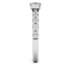 Entwine 0.30ct Princess Cut Lab Diamond Solitaire Engagement Ring with Side Stones in Sterling Silver
