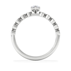 Entwine 0.30ct Pear Cut Lab Diamond Solitaire Engagement Ring with Side Stones in Sterling Silver