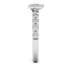 Entwine 0.30ct Pear Cut Lab Diamond Solitaire Engagement Ring with Side Stones in Sterling Silver