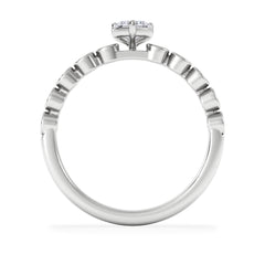 Entwine 0.30ct Heart Cut Lab Diamond Solitaire Engagement Ring with Side Stones in Sterling Silver