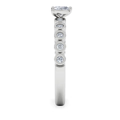 Entwine 0.30ct Heart Cut Lab Diamond Solitaire Engagement Ring with Side Stones in Sterling Silver
