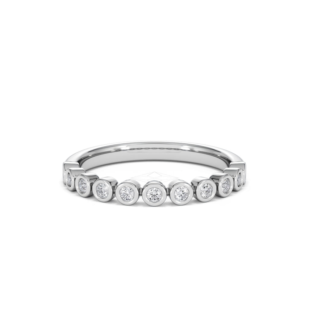 Entwine 0.42ct Round Cut Lab Diamond Half Band Eternity Ring in Sterling Silver