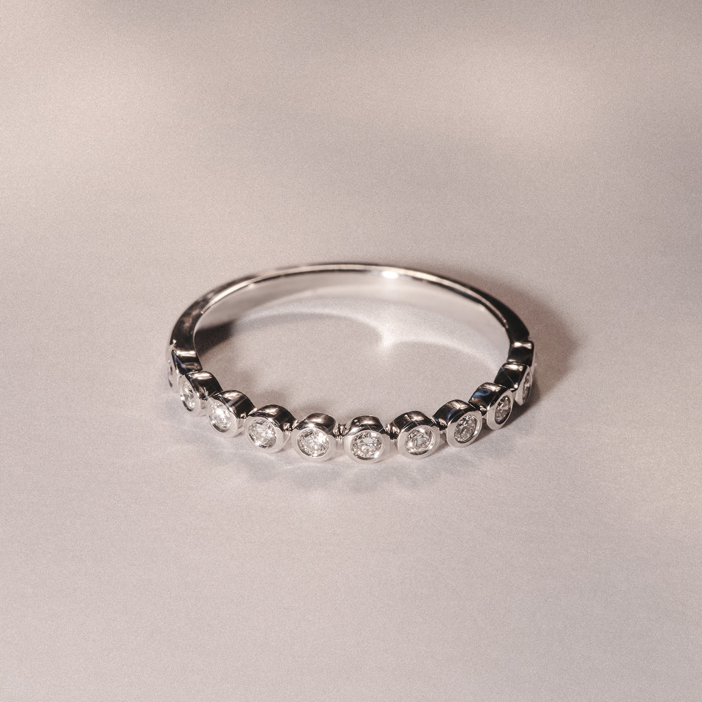 Entwine 0.42ct Round Cut Lab Diamond Half Band Eternity Ring in Sterling Silver