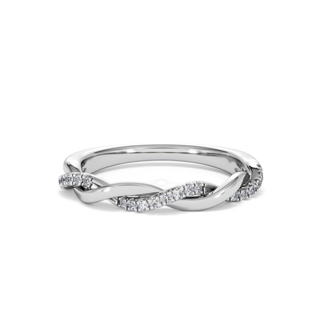 Celia Twist Half Band 0.15ct F/VS Round Cut Lab Diamond Eternity Ring in Silver