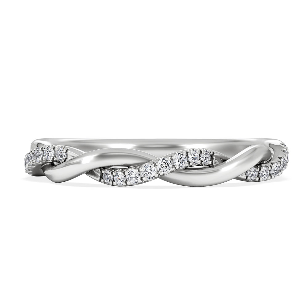 Celia Twist Half Band 0.15ct G/VS Round Cut Lab Diamond Eternity Ring in Silver
