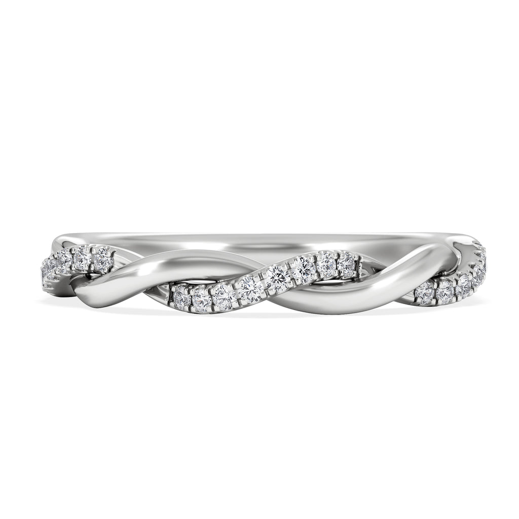 Celia Twist Half Band 0.15ct G/VS Round Cut Lab Diamond Eternity Ring in Silver