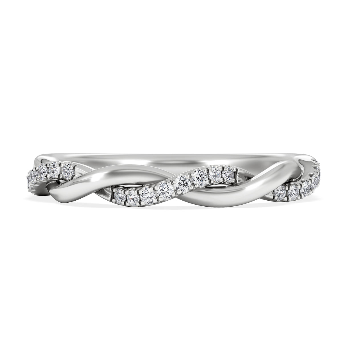 Celia Twist Half Band 0.15ct G/VS Round Cut Lab Diamond Eternity Ring in Silver