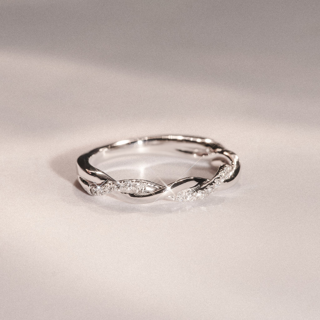 Celia Twist Half Band 0.15ct G/VS Round Cut Lab Diamond Eternity Ring in Silver