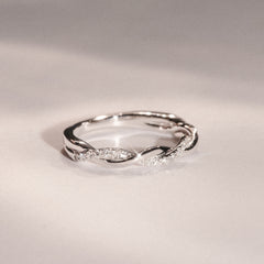 Celia Twist Half Band 0.15ct G/VS Round Cut Lab Diamond Eternity Ring in Silver