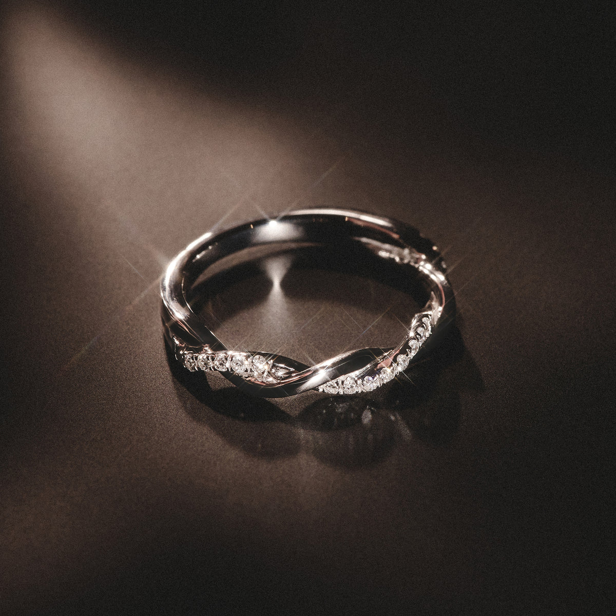 Celia Twist Half Band 0.15ct G/VS Round Cut Lab Diamond Eternity Ring in Silver